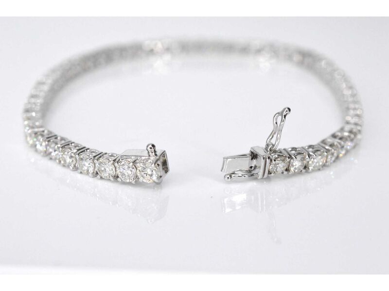 Witgouden tennisarmband met 8.00 carat diamant – foto 4 – kavel bij Onlineveilingmeester