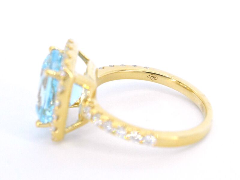 Gouden entourage ring met natuurlijke topaas en diamanten – foto 9 – kavel bij Onlineveilingmeester