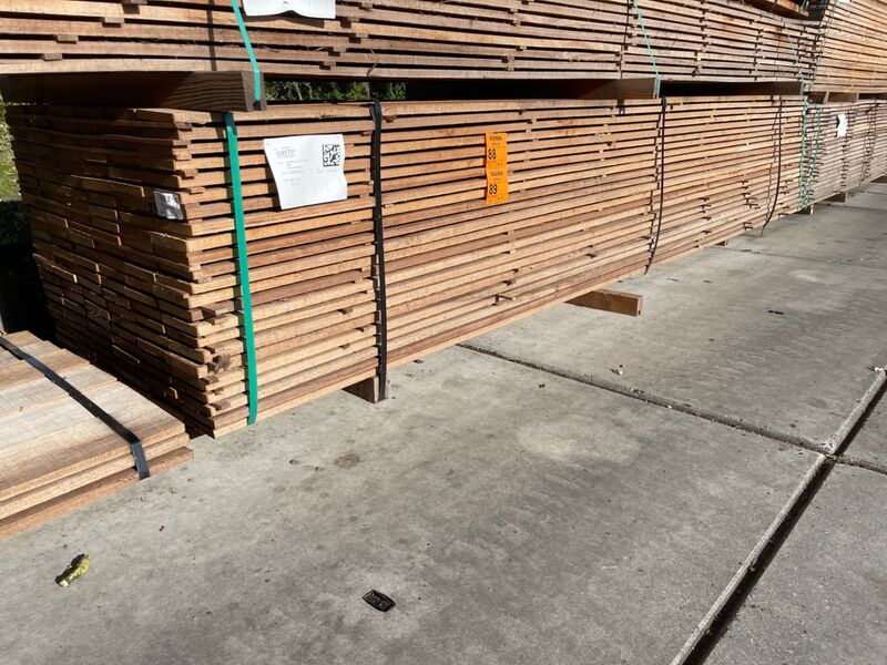 Ca. 69x Guyana Teak Beschoeiingsplanken, 20x150mm, lengte 400cm – foto 4 – kavel bij Onlineveilingmeester