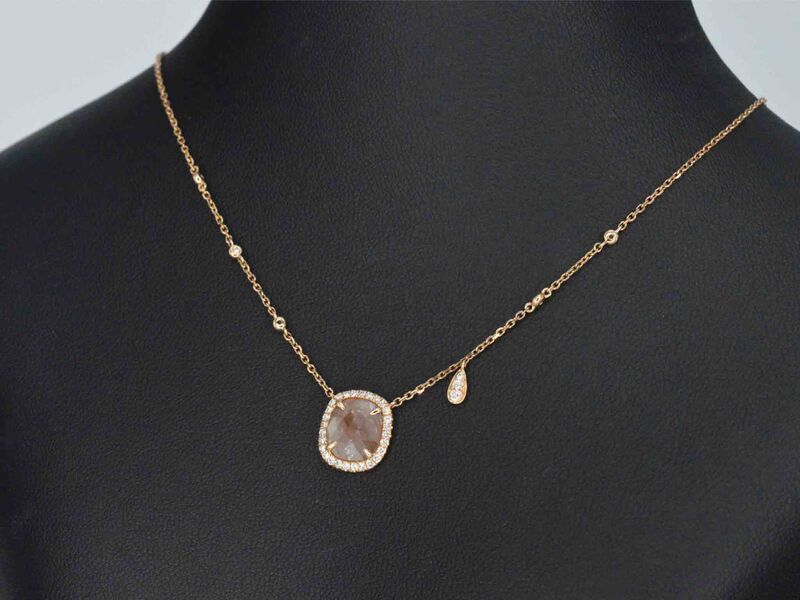 Gouden halsketting met diamanten – foto 3 – kavel bij Onlineveilingmeester