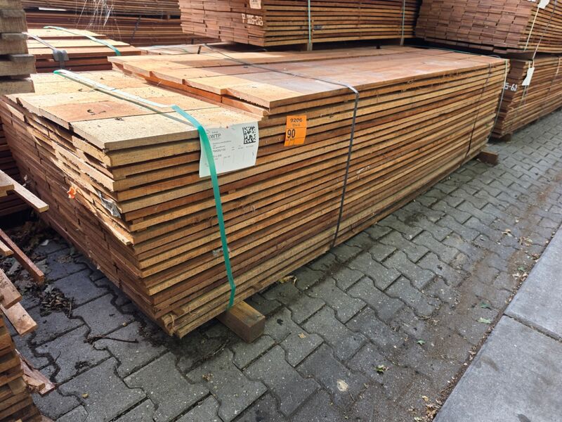 Ca. 115x Guyana Teak Beschoeiingsplanken, 20x200mm, lengte 10/250cm, 105/300cm – foto 4 – kavel bij Onlineveilingmeester