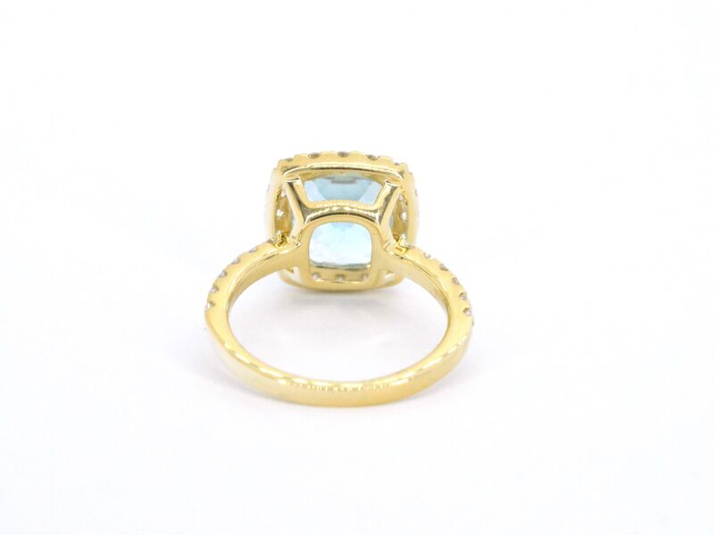 Gouden entourage ring met natuurlijke topaas en diamanten – foto 7 – kavel bij Onlineveilingmeester