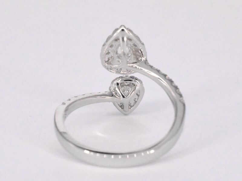 Witgouden rijring met pearshape en Briljant geslepen diamanten 1.25 carat – foto 7 – kavel bij Onlineveilingmeester
