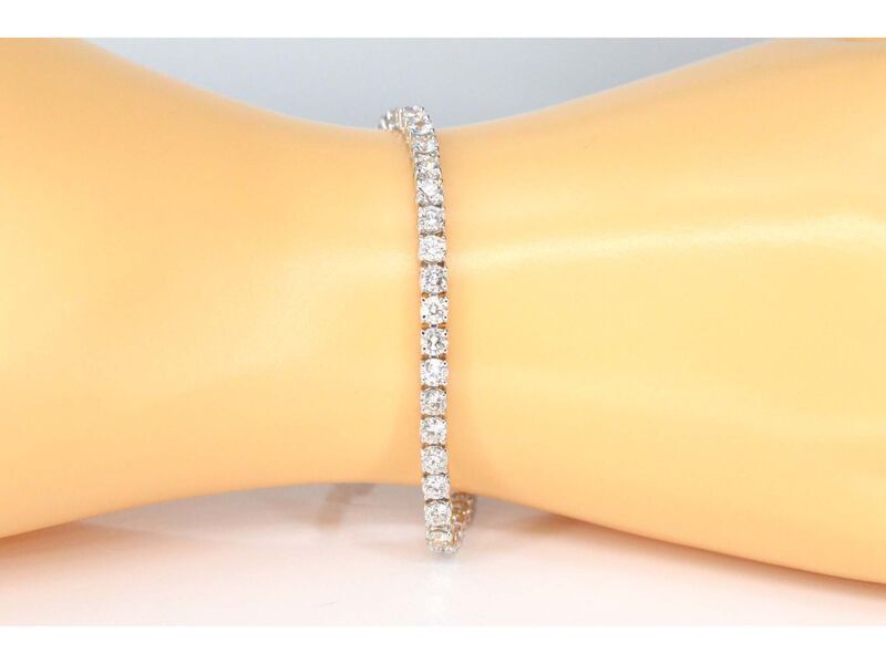 Witgouden tennisarmband met 8.00 carat diamant – foto 2 – kavel bij Onlineveilingmeester