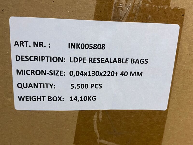 8x Doos a 5500 ldpe zakjes met plakstrip – foto 4 – kavel bij Onlineveilingmeester, Gramsbergen
