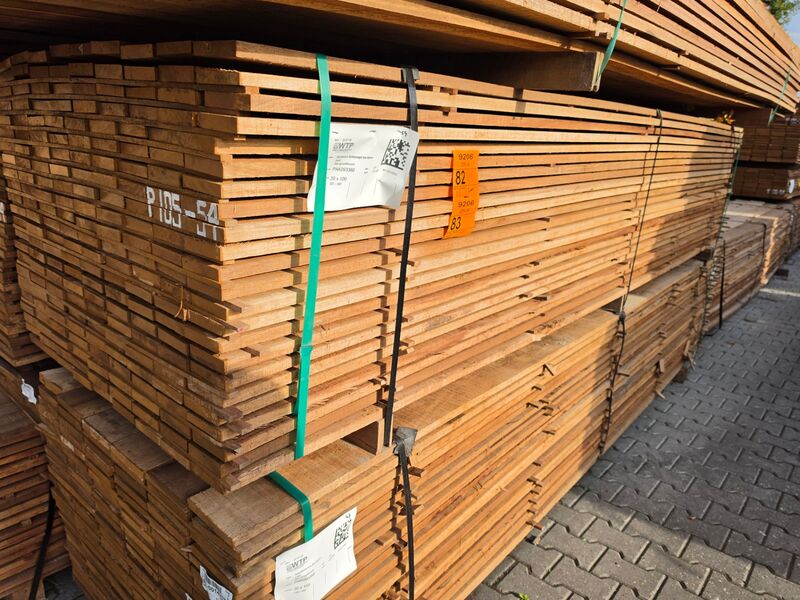 Ca. 107x Guyana Teak Beschoeiingsplanken, 20x100mm, lengte 350cm – foto 4 – kavel bij Onlineveilingmeester