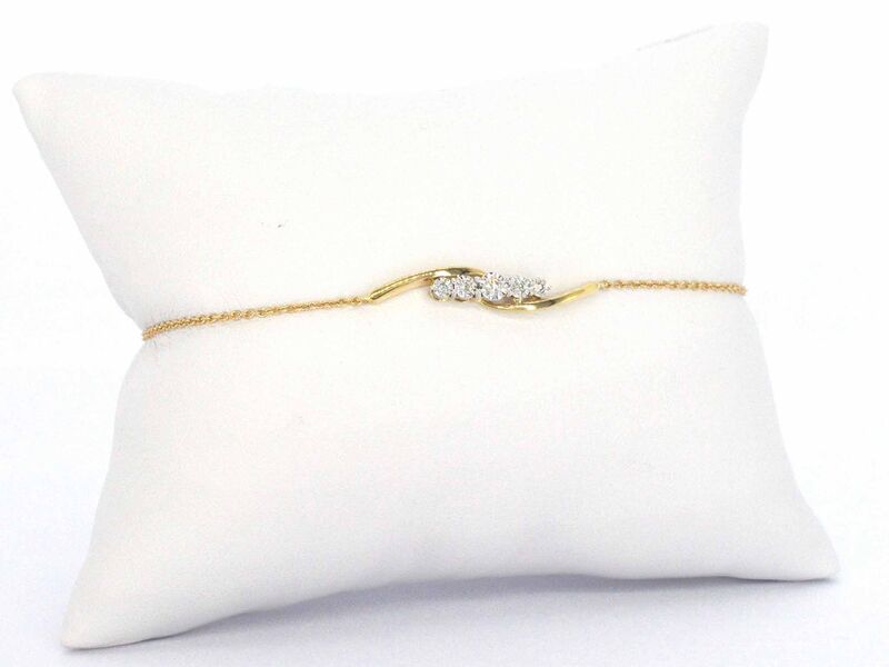 Gouden armband met diamanten in een rij gezet – foto 4 – kavel bij Onlineveilingmeester