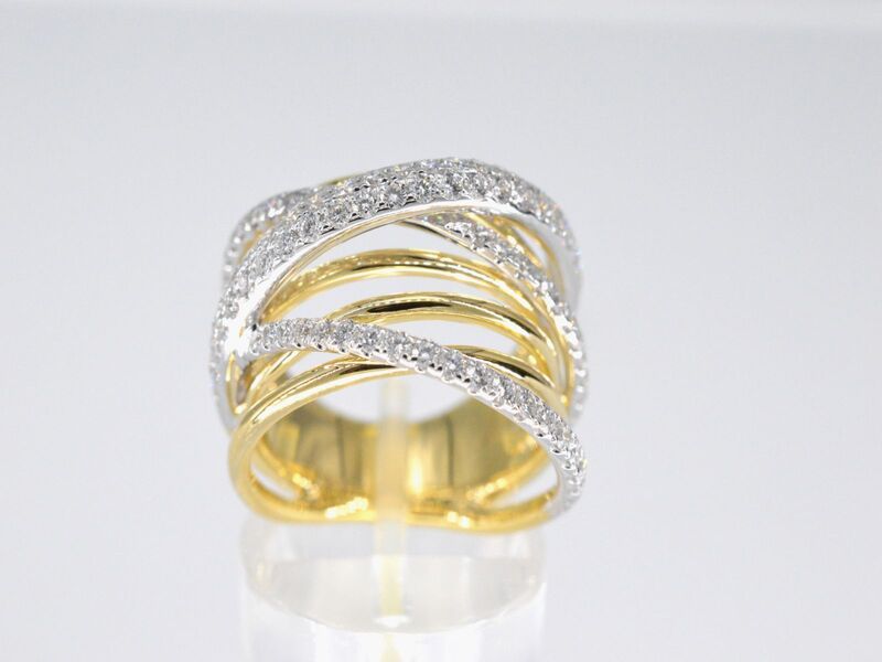 Gouden design ring met diamanten – foto 5 – kavel bij Onlineveilingmeester