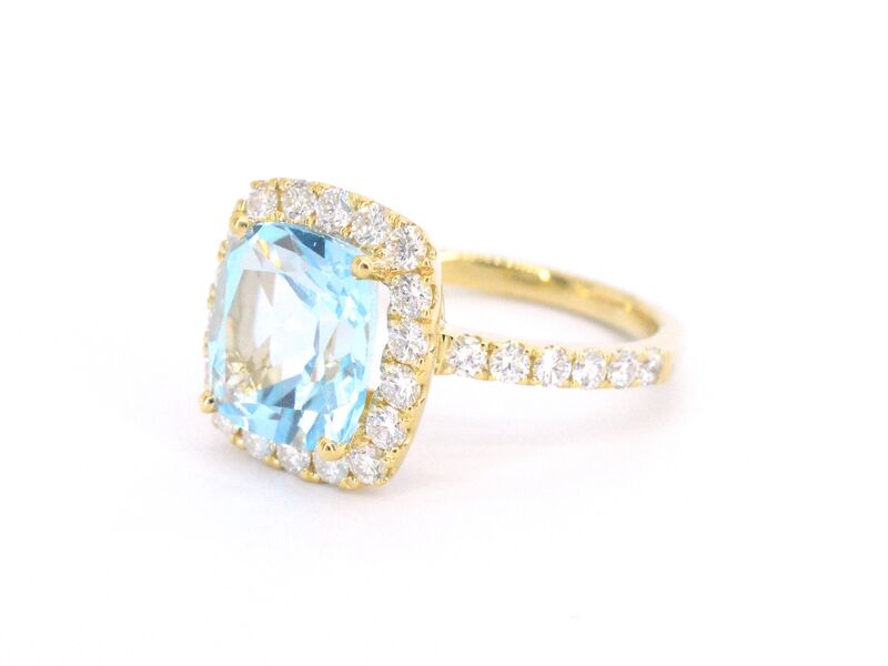 Gouden entourage ring met natuurlijke topaas en diamanten – foto 8 – kavel bij Onlineveilingmeester