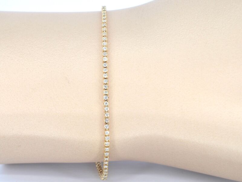 Gouden tennisarmband met diamanten 1.00 carat – foto 2 – kavel bij Onlineveilingmeester