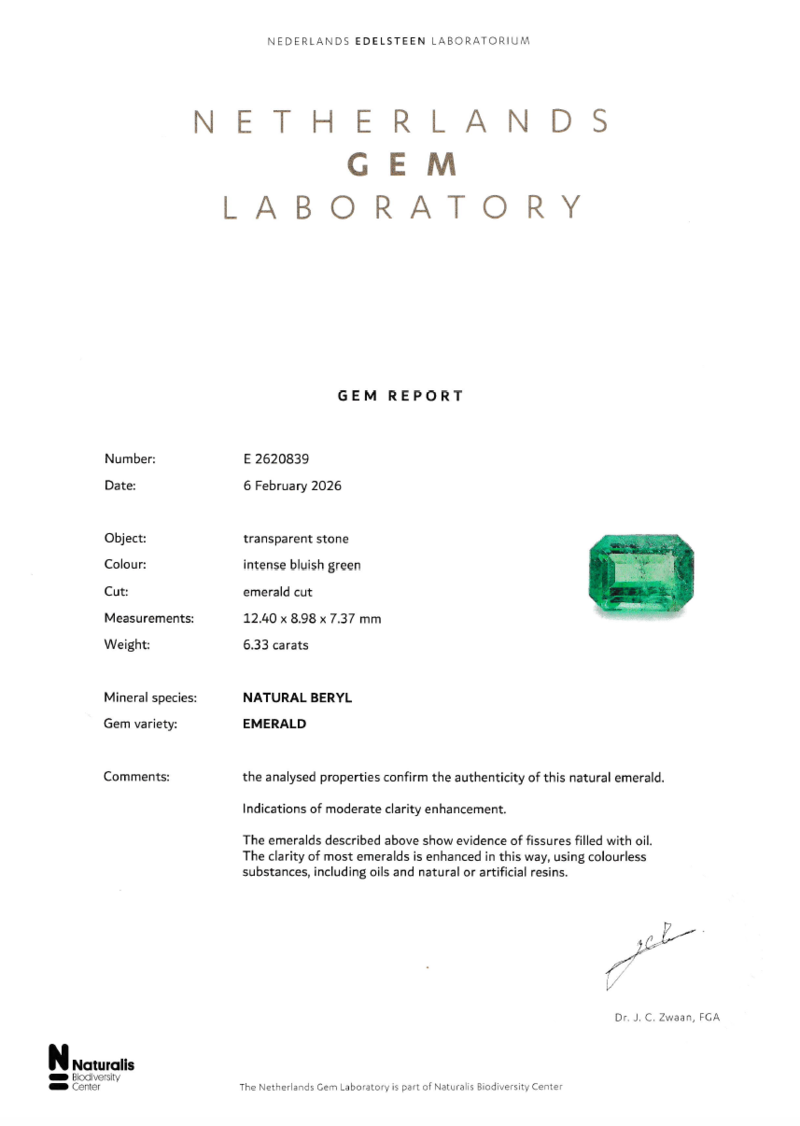 Smaragd - 6.33 carat echte natuurlijke smaragd – foto 3 – kavel bij Onlineveilingmeester