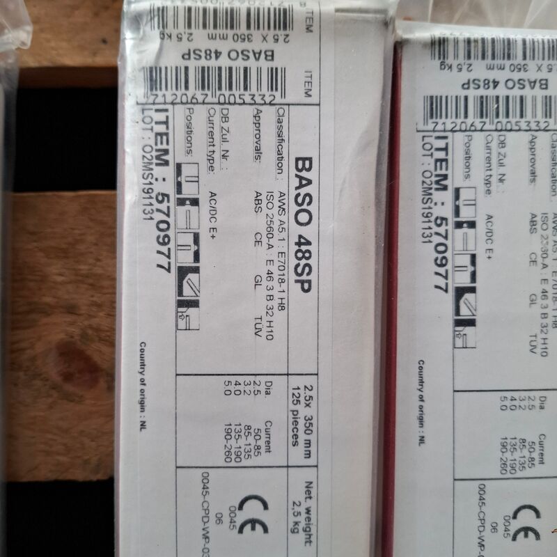 5x verpakking Laselektrode Lincoln, Baso 48SP – foto 4 – kavel bij Onlineveilingmeester, Winsum