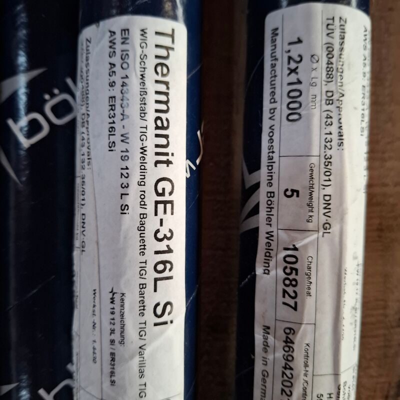 4x koker a 5 kilo Laselektrode Avesto, Thermanit GE-316L Si – foto 6 – kavel bij Onlineveilingmeester, Winsum