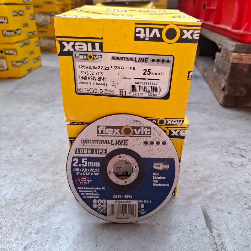 4 doos a 25 stuks Doorslijpschijf FlexOvit, 125x2,5x22,23 – kavel bij Onlineveilingmeester, Winsum