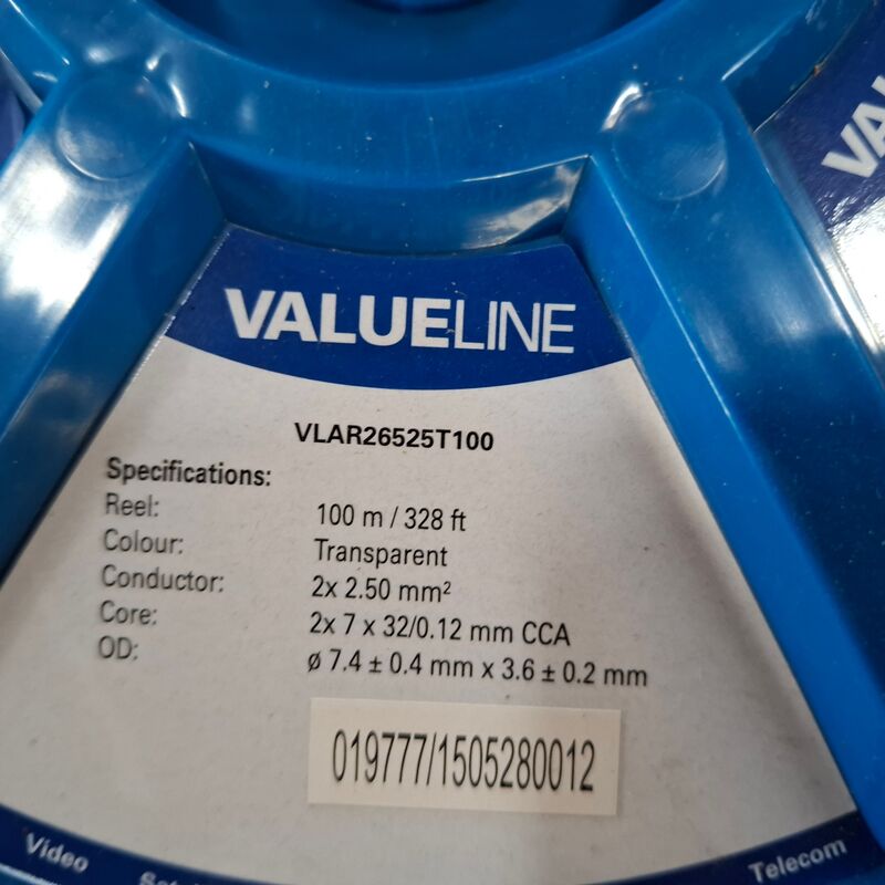 6x rol a 100 meter Luidsprekerkabel Valueline, 2x2,50mm2 – foto 5 – kavel bij Onlineveilingmeester, Winsum