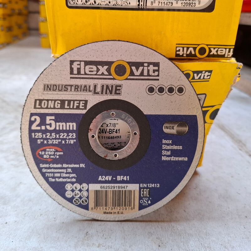 4 doos a 25 stuks Doorslijpschijf FlexOvit, 125x2,5x22,23 – foto 2 – kavel bij Onlineveilingmeester, Winsum
