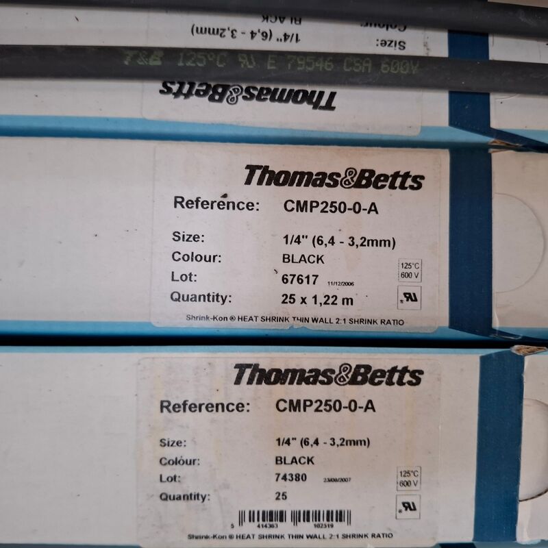 Ca. 40x verpakking Krimpkous Thomas&Betts, CMP250-0-A, zwart – foto 4 – kavel bij Onlineveilingmeester, Winsum