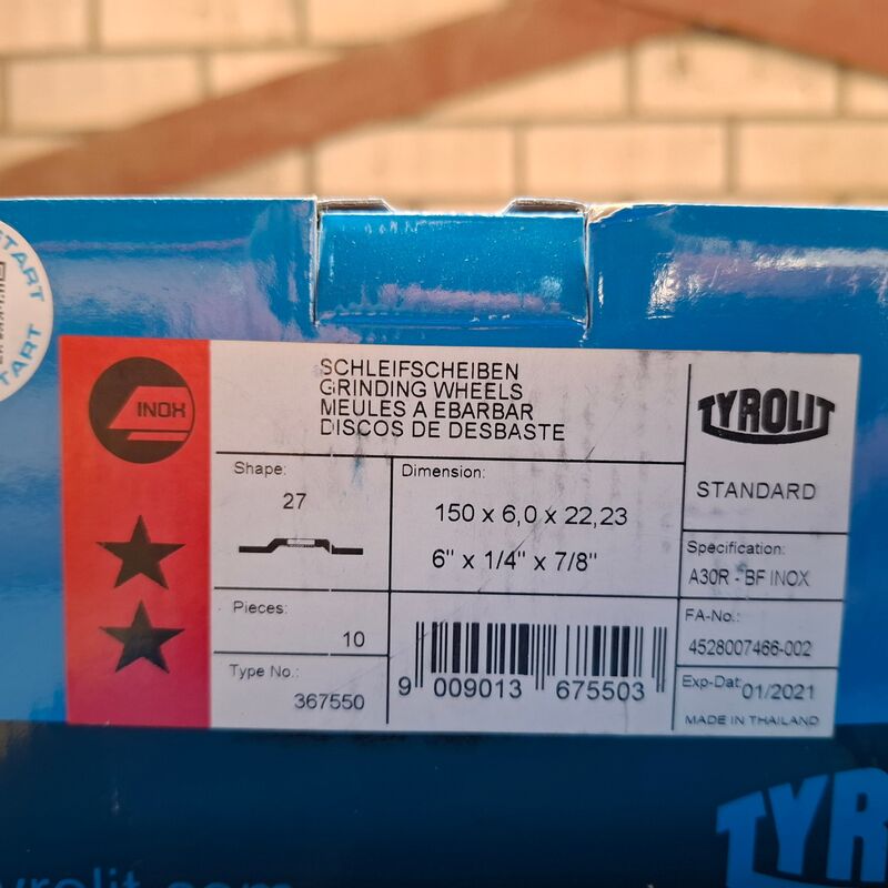 6 doos a 10 stuks Afbraamschijf Tyrolit, 150x6,0x22,23mm – foto 3 – kavel bij Onlineveilingmeester, Winsum
