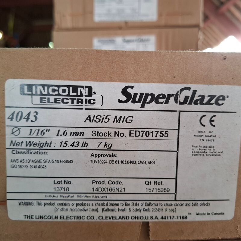 2x Rol Super Glaze lasdraad Lincoln, 4043 ALSi5 MIG – foto 2 – kavel bij Onlineveilingmeester, Winsum