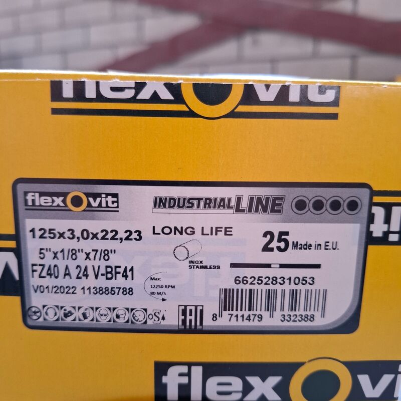4 doos a 25 stuks Doorslijpschijf FlexOvit, 125x3,0x22,23 – foto 3 – kavel bij Onlineveilingmeester, Winsum