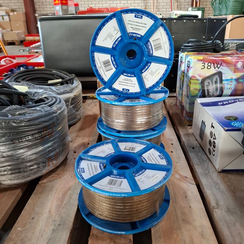 6x rol a 100 meter Luidsprekerkabel Valueline, 2x2,50mm2 – kavel bij Onlineveilingmeester, Winsum
