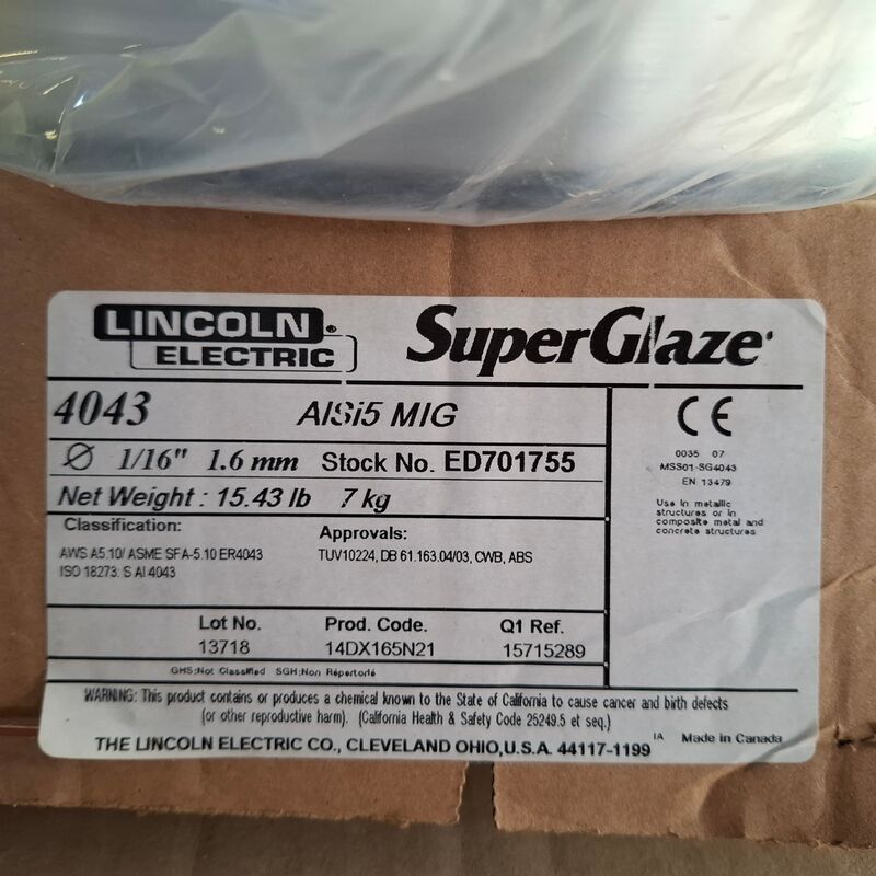 Rol Super Glaze lasdraad Lincoln, 4043 ALSi5 MIG – foto 2 – kavel bij Onlineveilingmeester, Winsum