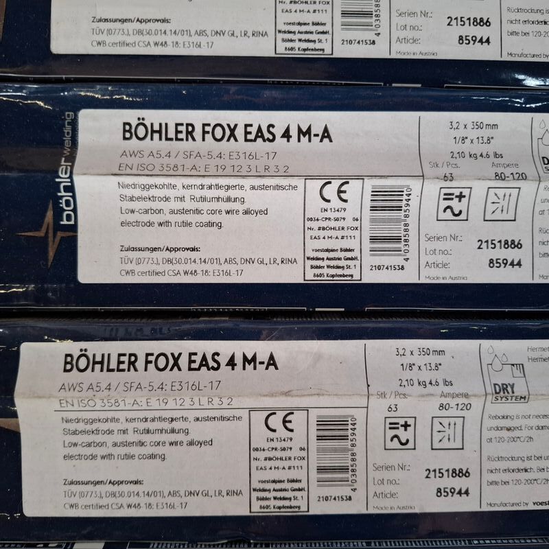7x 2,1 kilo Laselektrode Bohler, FOX EAS 4M-A – foto 3 – kavel bij Onlineveilingmeester, Winsum