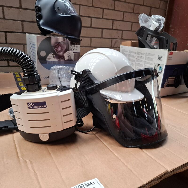 Adembeschermingskap v.v. ademhalingssysteem Centurion, Z87+ – kavel bij Onlineveilingmeester, Winsum