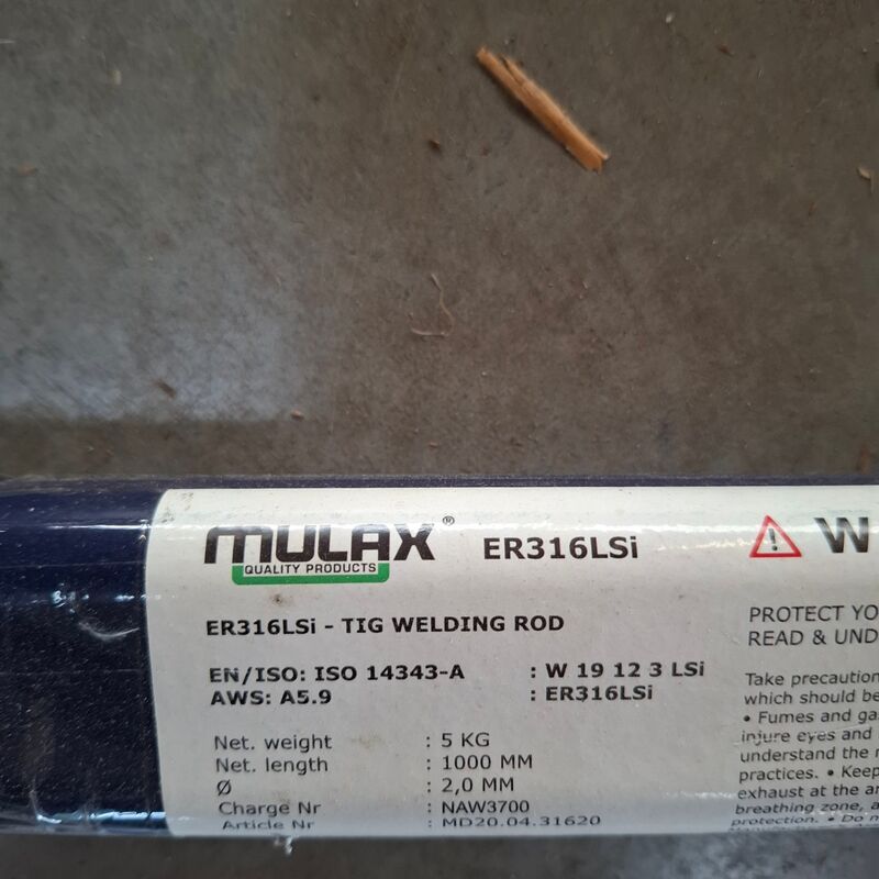 koker a 5 kilo TIG laselektrode Mulax, ER316LSi – foto 2 – kavel bij Onlineveilingmeester, Winsum