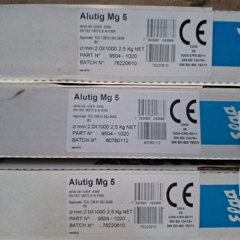 3x 2.5 kilo Laselektrode Elga, Alutig Mg 5 – foto 3 – kavel bij Onlineveilingmeester, Winsum
