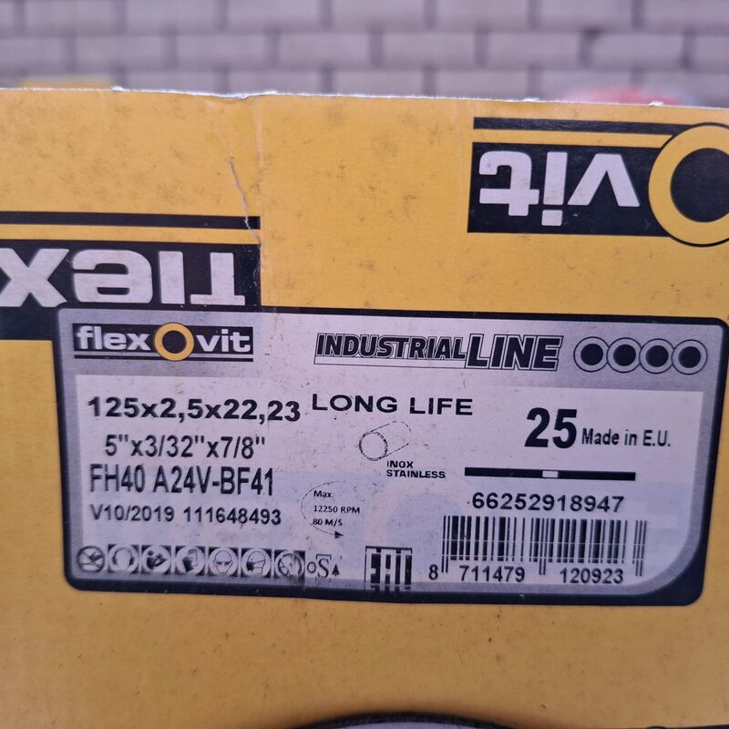 4 doos a 25 stuks Doorslijpschijf FlexOvit, 125x2,5x22,23 – foto 3 – kavel bij Onlineveilingmeester, Winsum