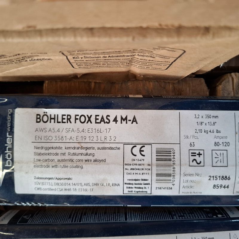 7x 2,1 kilo Laselektrode Bohler, FOX EAS 4M-A – foto 5 – kavel bij Onlineveilingmeester, Winsum