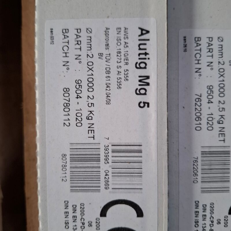 5x 2.5 kilo Laselektrode Elga, Alutig Mg 5 – foto 5 – kavel bij Onlineveilingmeester, Winsum