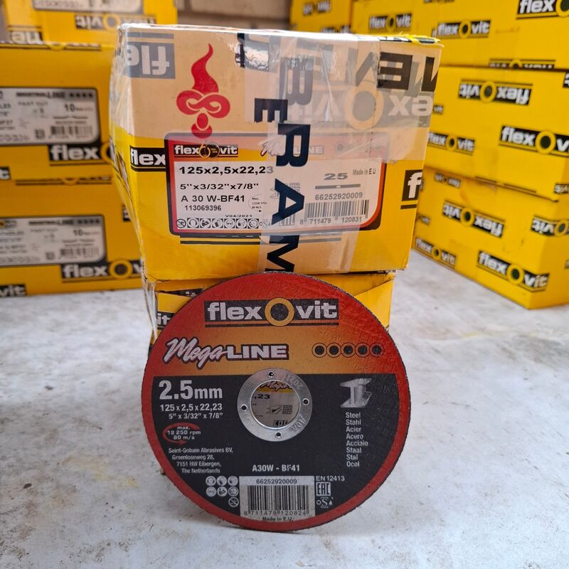 2 doos a 25 stuks Doorslijpschijf FlexOvit, 125x2,5x22,23 – kavel bij Onlineveilingmeester, Winsum