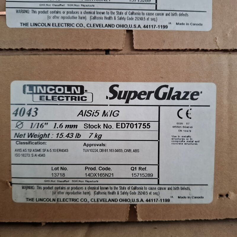 2x Rol Super Glaze lasdraad Lincoln, 4043 ALSi5 MIG – foto 3 – kavel bij Onlineveilingmeester, Winsum