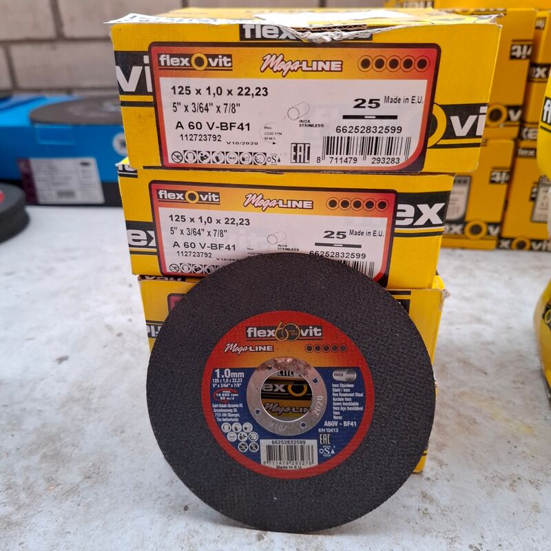 4 doos a 25 stuks Doorslijpschijf FlexOvit, 125x1,0x22,23 – kavel bij Onlineveilingmeester, Winsum