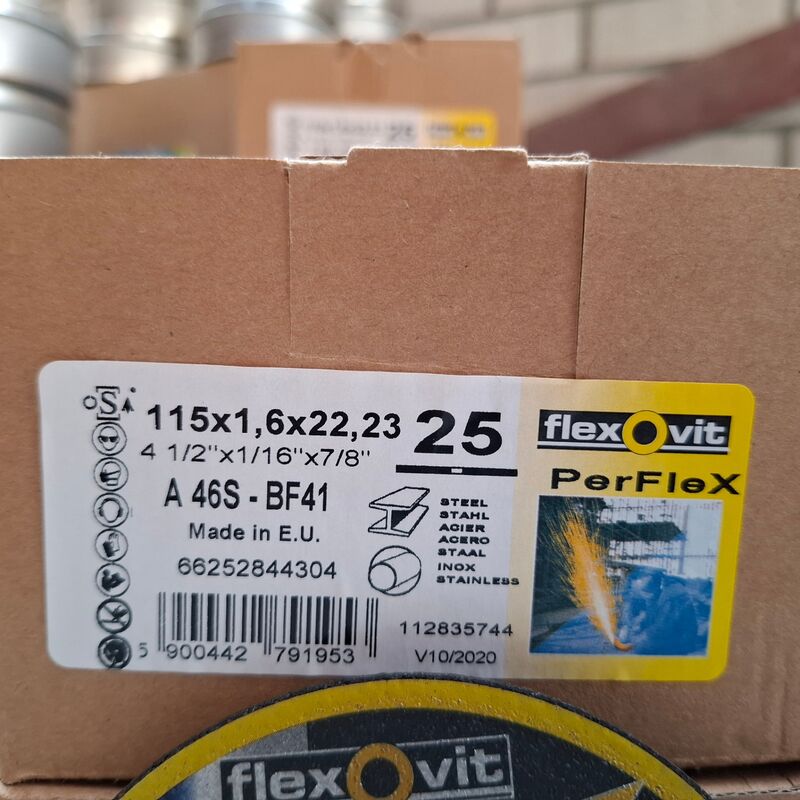 7 doos a 25 stuks Doorslijpschijf FlexOvit, 115x1,6x22,23mm – foto 4 – kavel bij Onlineveilingmeester, Winsum