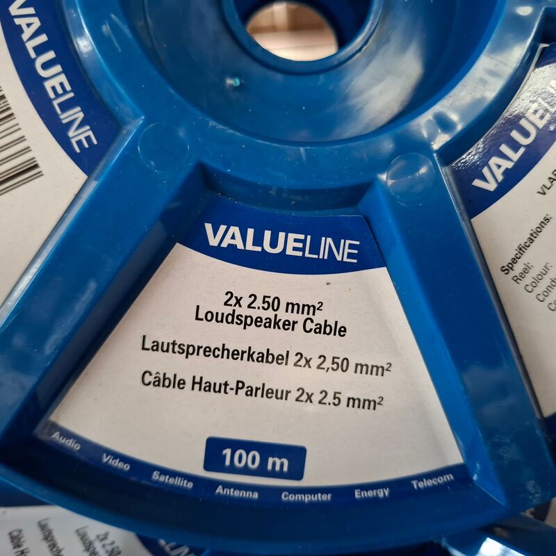 6x rol a 100 meter Luidsprekerkabel Valueline, 2x2,50mm2 – foto 4 – kavel bij Onlineveilingmeester, Winsum