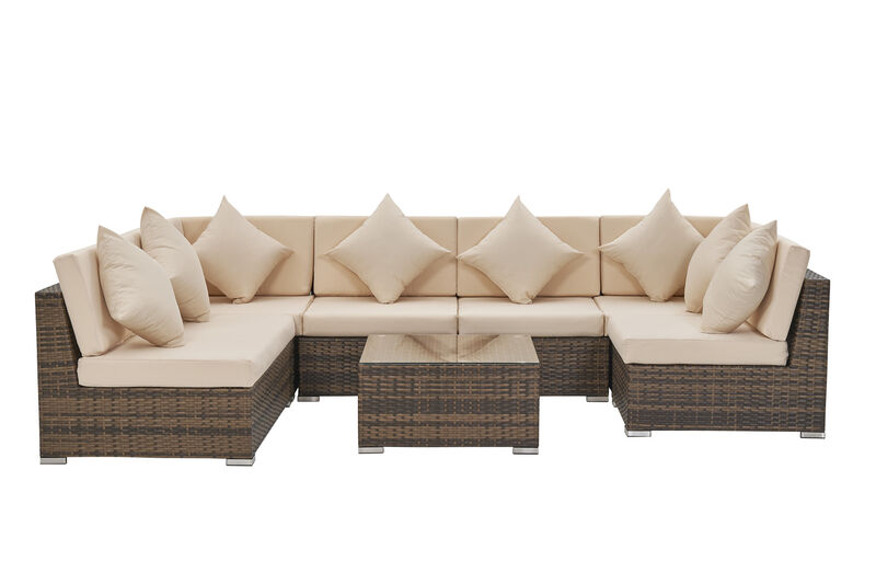 Loungeset, Vonato, Oasi, bruin wicker – foto 3 – kavel bij Onlineveilingmeester