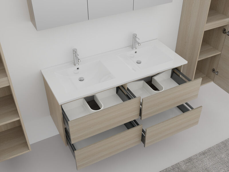 Badkamermeubel, Vonato, Lagom 120, licht hout decor – foto 4 – kavel bij Onlineveilingmeester
