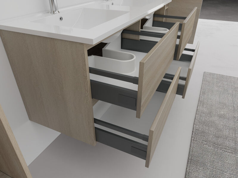 Badkamermeubel, Vonato, Lagom 120, licht hout decor – foto 5 – kavel bij Onlineveilingmeester