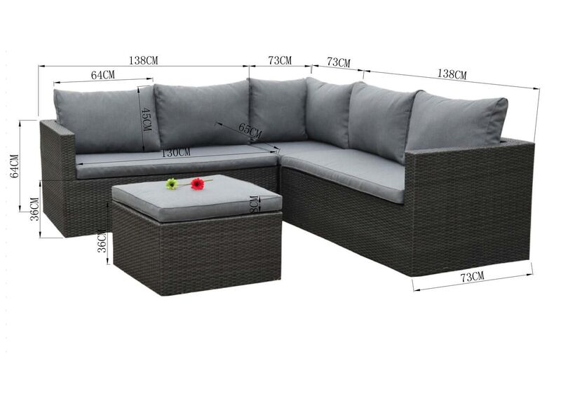 Loungeset, Vonato, Marello, antraciet – foto 3 – kavel bij Onlineveilingmeester