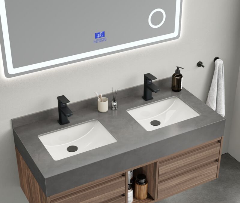 Badkamermeubel, Vonato, Liora 120, hout decor – foto 3 – kavel bij Onlineveilingmeester