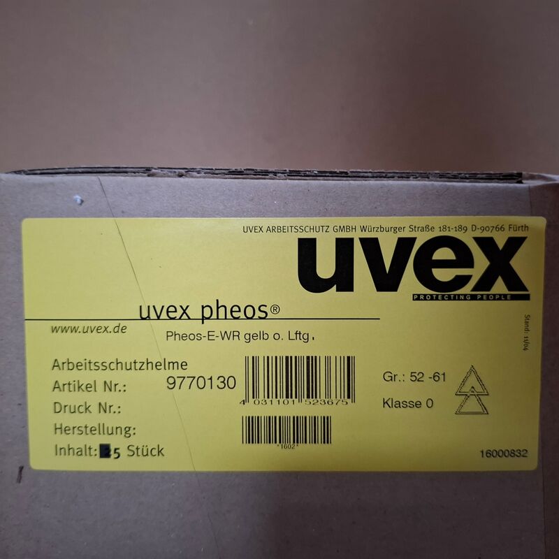 Ca. 110x Bouwhelm Uvex, Pheos-E-WR, geel – foto 3 – kavel bij Onlineveilingmeester, Winsum