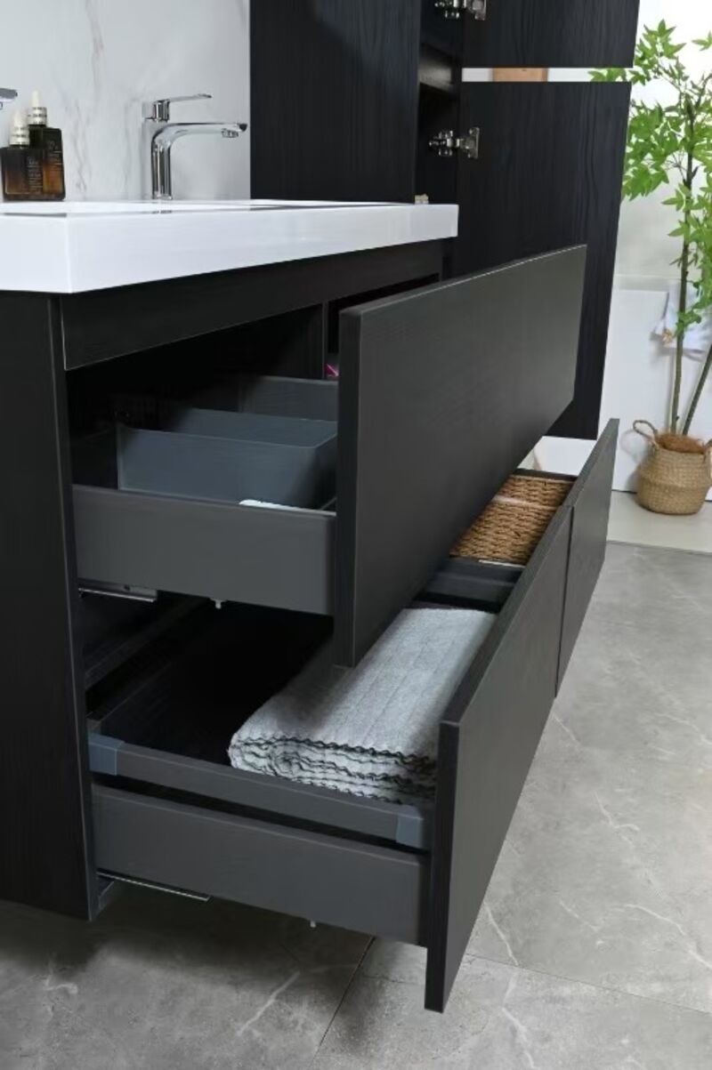 Badkamermeubel, Vonato, Calmwood 120, donker hout decor – foto 7 – kavel bij Onlineveilingmeester