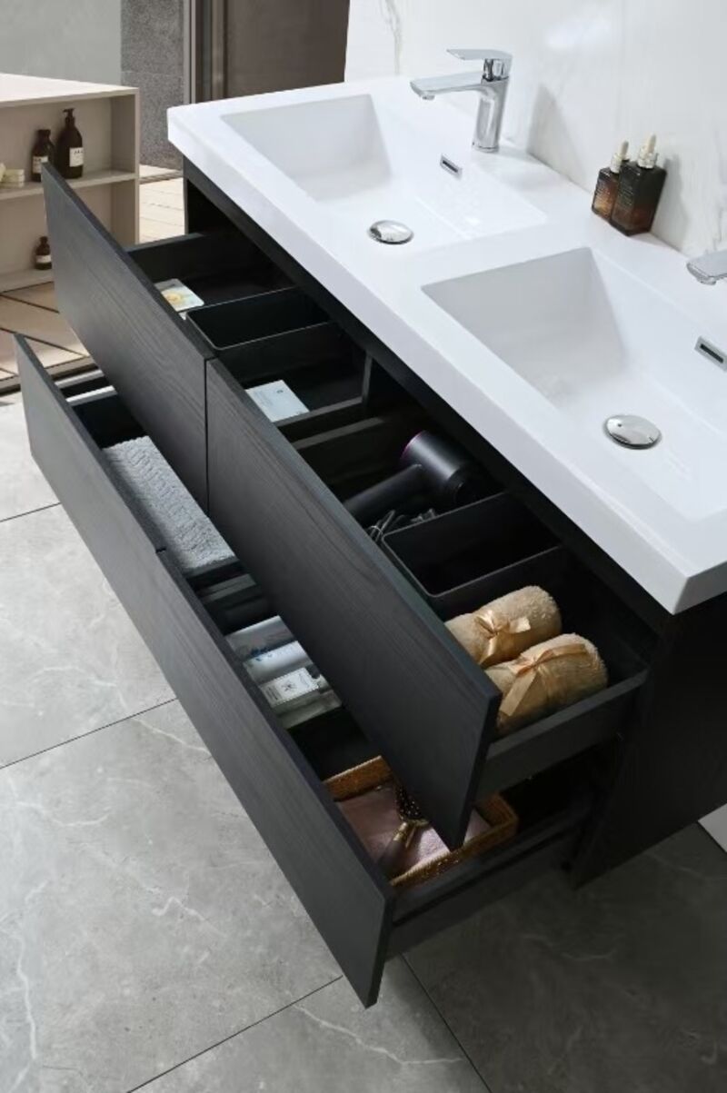 Badkamermeubel, Vonato, Calmwood 120, donker hout decor – foto 6 – kavel bij Onlineveilingmeester