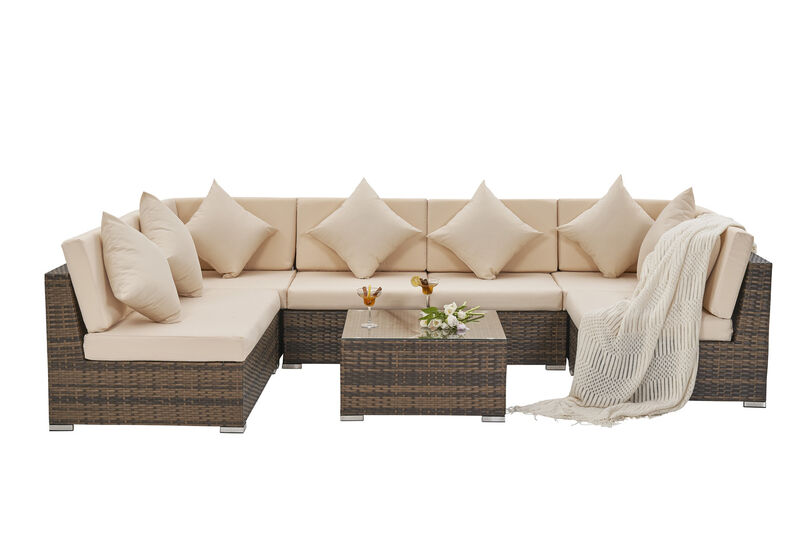 Loungeset, Vonato, Oasi, bruin wicker – foto 5 – kavel bij Onlineveilingmeester
