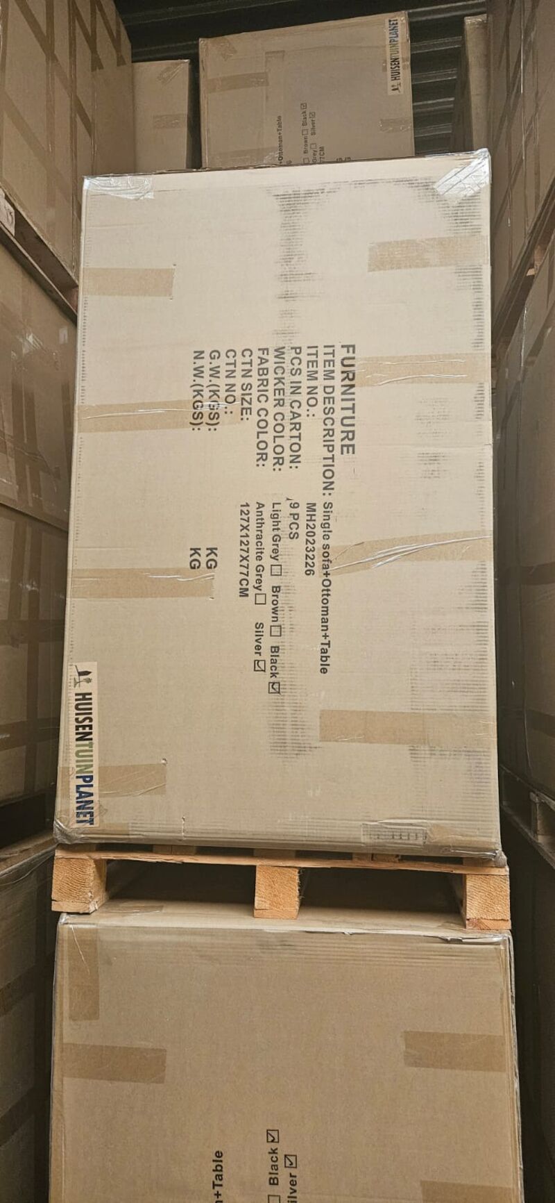 Diningset, Vonato, Modern Brown, zwart – foto 3 – kavel bij Onlineveilingmeester
