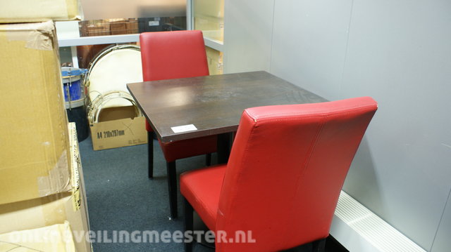 Catering Table With 2x Chair Red