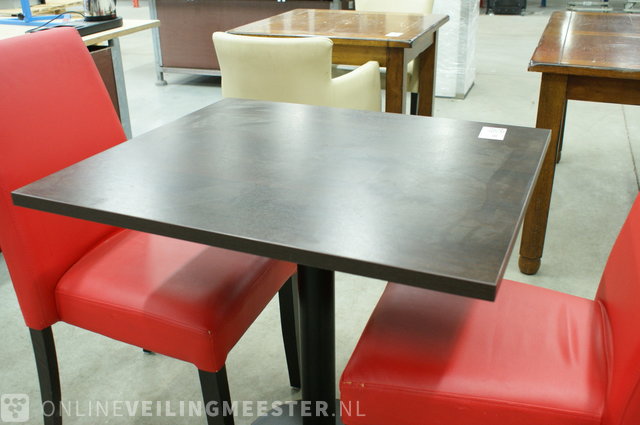 Catering Table With 2x Chair Brown Red